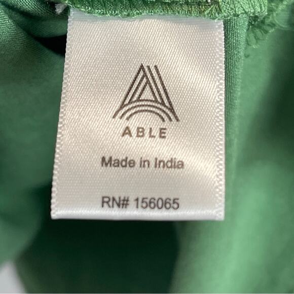 ABLE Meghan Drapey V-Neck shirt Green Balsam - Picture 5 of 8